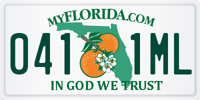 FL license plate 0411ML