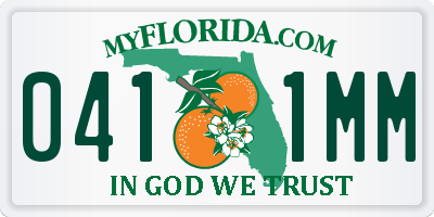 FL license plate 0411MM