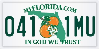 FL license plate 0411MU