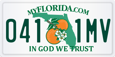 FL license plate 0411MV
