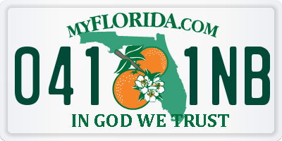 FL license plate 0411NB