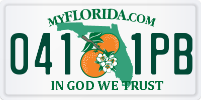 FL license plate 0411PB