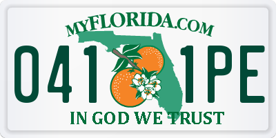 FL license plate 0411PE