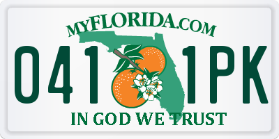 FL license plate 0411PK