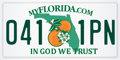 FL license plate 0411PN