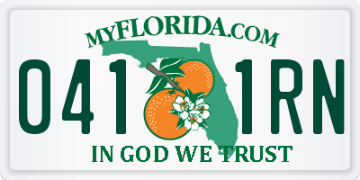 FL license plate 0411RN