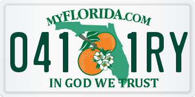FL license plate 0411RY