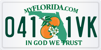 FL license plate 0411VK