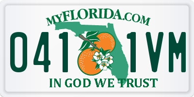 FL license plate 0411VM