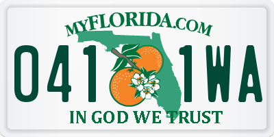 FL license plate 0411WA