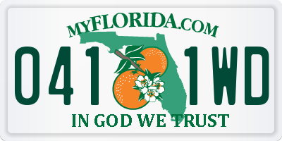 FL license plate 0411WD