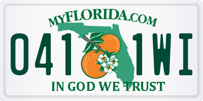 FL license plate 0411WI