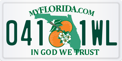 FL license plate 0411WL