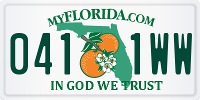FL license plate 0411WW
