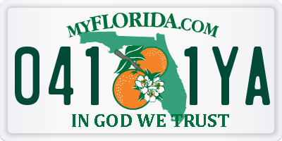 FL license plate 0411YA