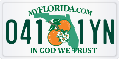 FL license plate 0411YN
