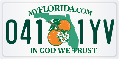 FL license plate 0411YV