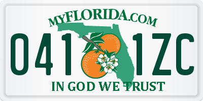 FL license plate 0411ZC