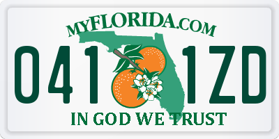 FL license plate 0411ZD