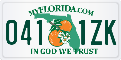 FL license plate 0411ZK