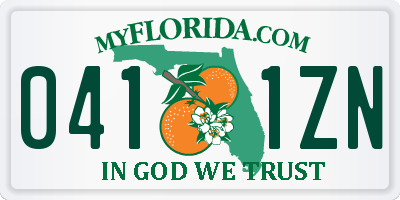 FL license plate 0411ZN