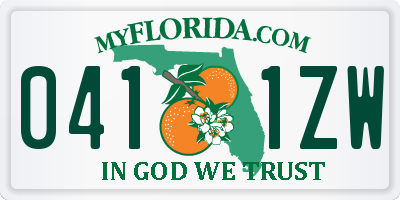 FL license plate 0411ZW