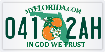 FL license plate 0412AH