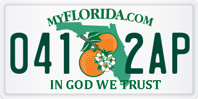 FL license plate 0412AP