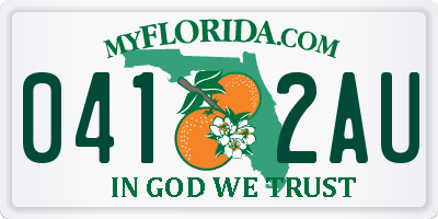 FL license plate 0412AU