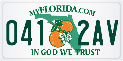 FL license plate 0412AV