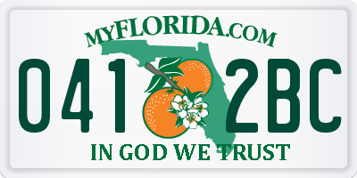 FL license plate 0412BC