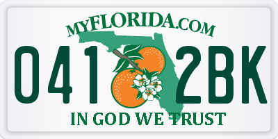 FL license plate 0412BK