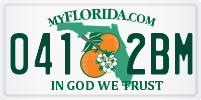 FL license plate 0412BM