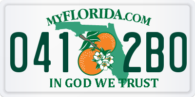 FL license plate 0412BO