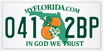 FL license plate 0412BP
