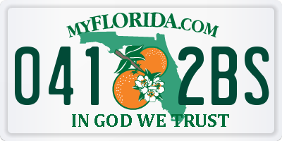 FL license plate 0412BS