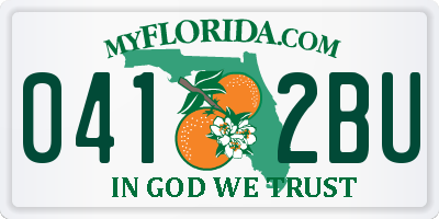 FL license plate 0412BU