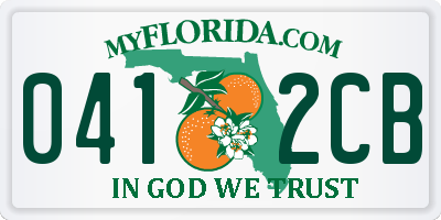 FL license plate 0412CB