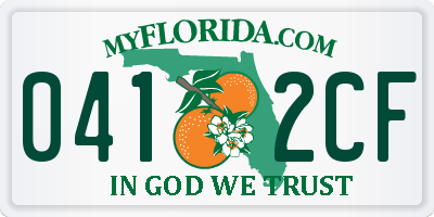 FL license plate 0412CF