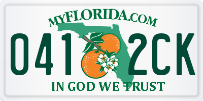 FL license plate 0412CK