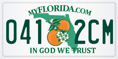 FL license plate 0412CM