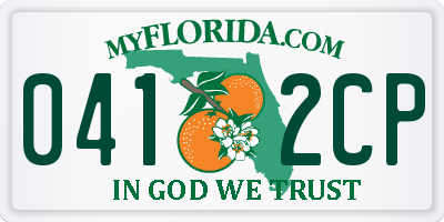 FL license plate 0412CP