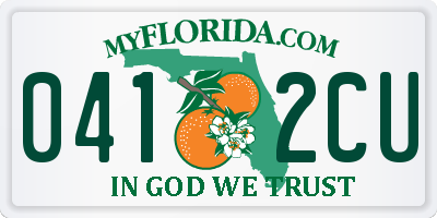 FL license plate 0412CU