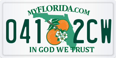 FL license plate 0412CW