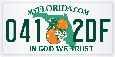 FL license plate 0412DF