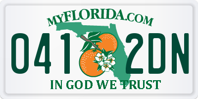 FL license plate 0412DN