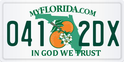 FL license plate 0412DX