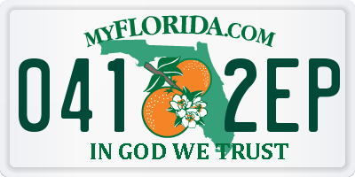 FL license plate 0412EP