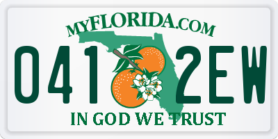FL license plate 0412EW