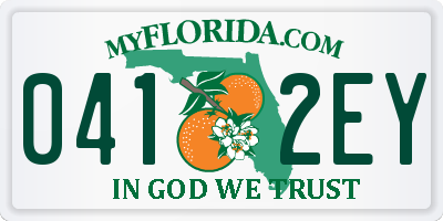 FL license plate 0412EY